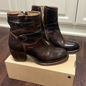 Bed Stu dark brown heeled booties 9M